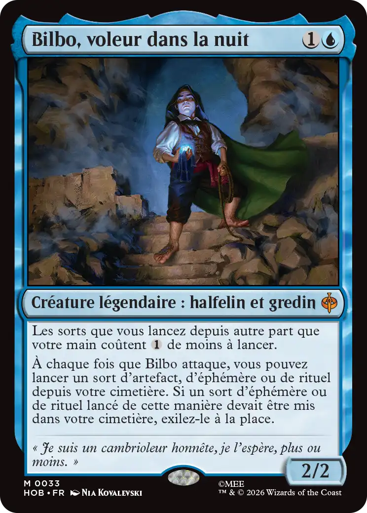 Bilbo Baggins carte le hobbit magic the gathering