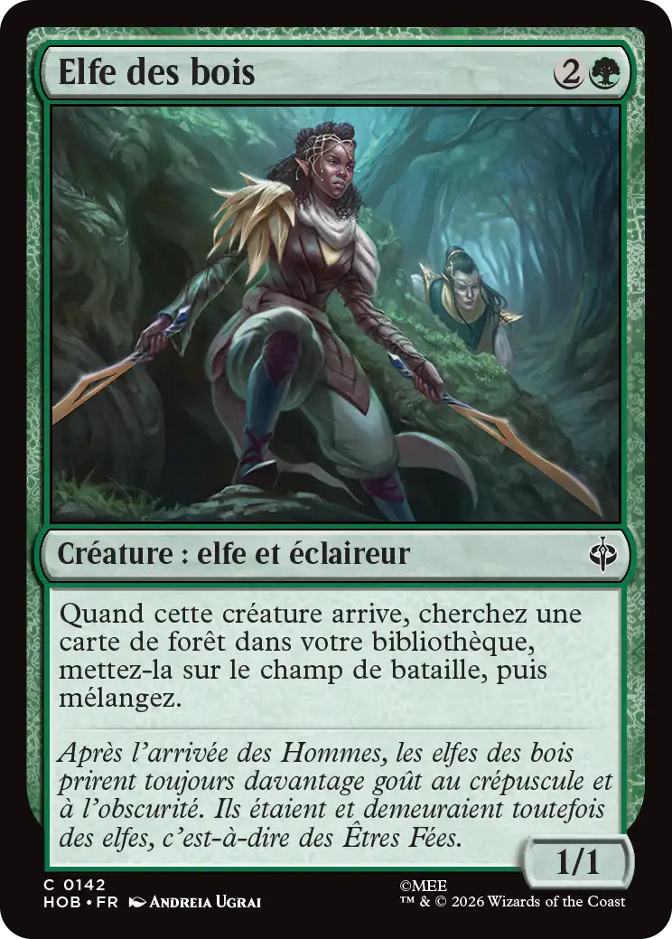 Elfes des bois carte le hobbit magic the gathering