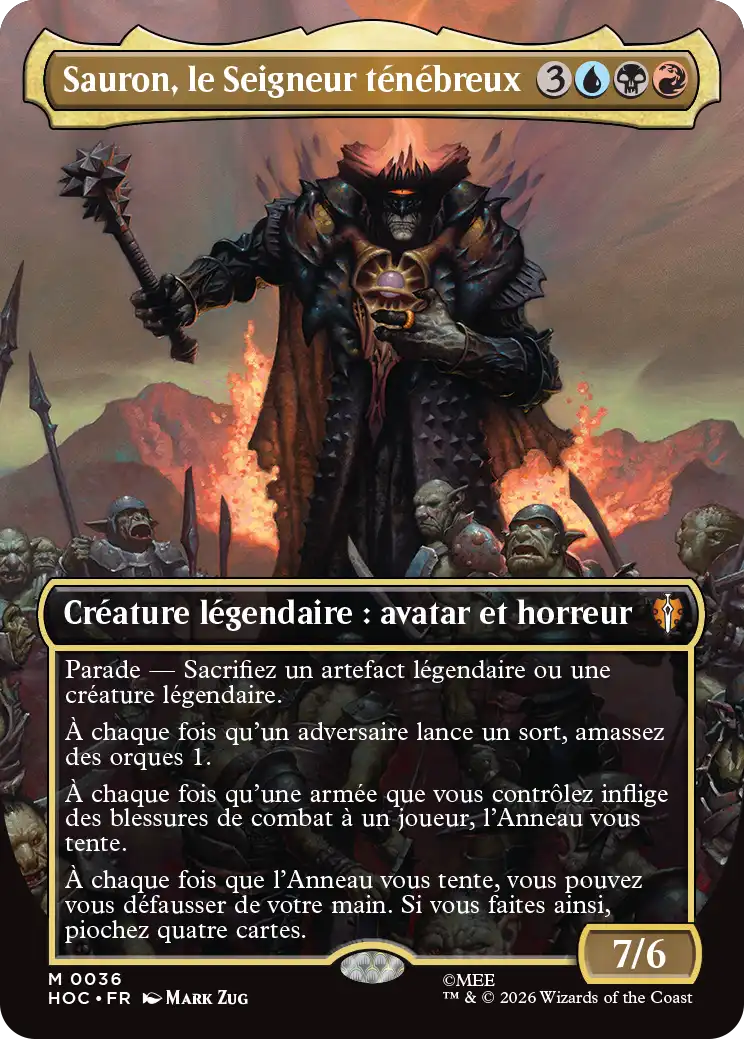 Sauron carte le hobbit magic the gathering